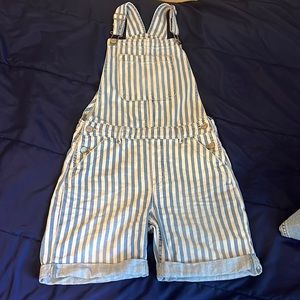 GAP Blue and White Striped Kids Overalls